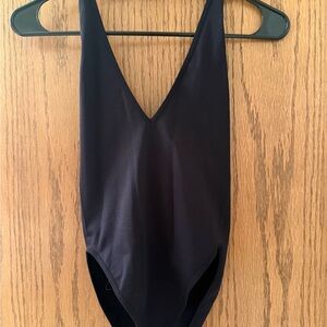 Forever 21 Black V-Neck Girls One-Piece Swimsuit